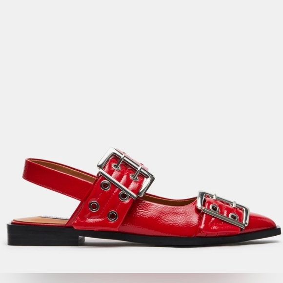 Steve Madden Graya Red Patent Slingback Flats Size 9.5 NWOB - Picture 1 of 10